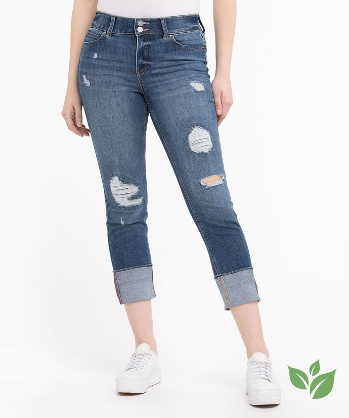 Eco-Friendly Cuffed Rip & Repair Jean Image 1