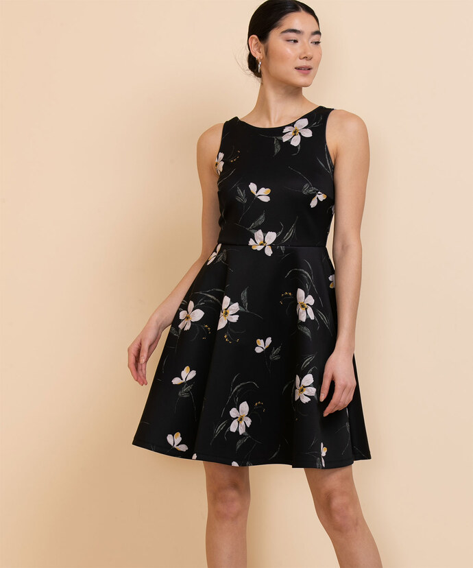 Scuba Fit & Flare Dress with Pockets Image 4