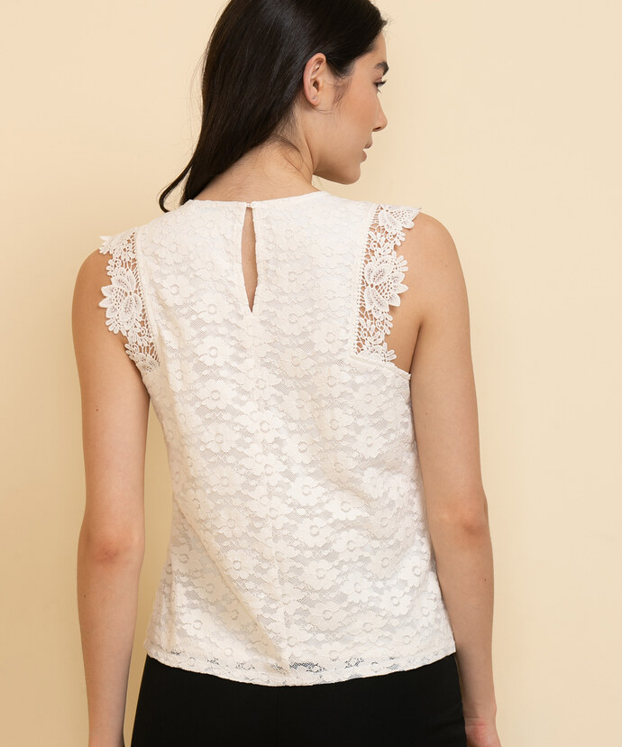 Lace Shell with Crochet Trim Blouse Image 4