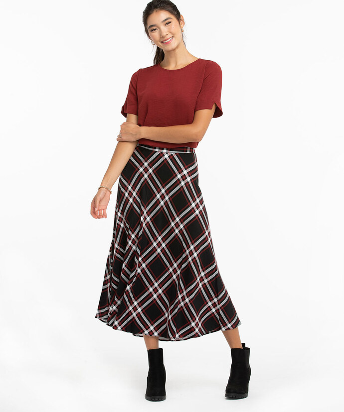 Plaid Midi Skirt Image 3