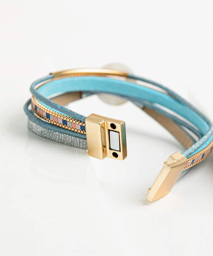 Blue Multistrand Snap Bracelet Image 3