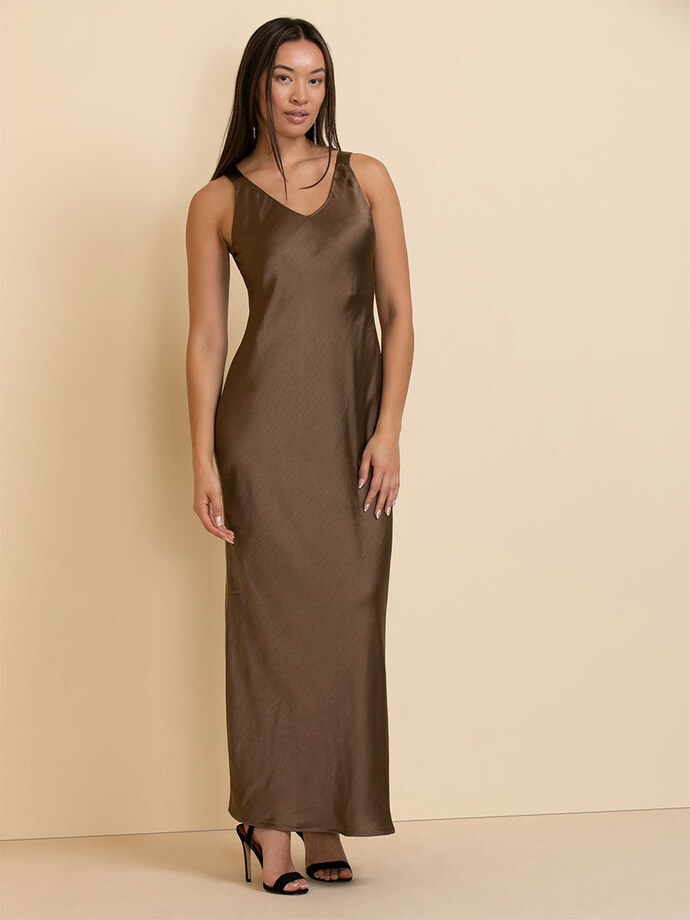 Sleeveless Satin Slip Dress Image 5