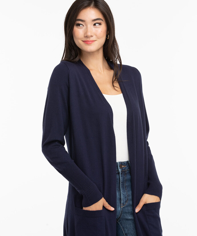 Eco-Friendly Ribbed Duster Cardigan Image 4