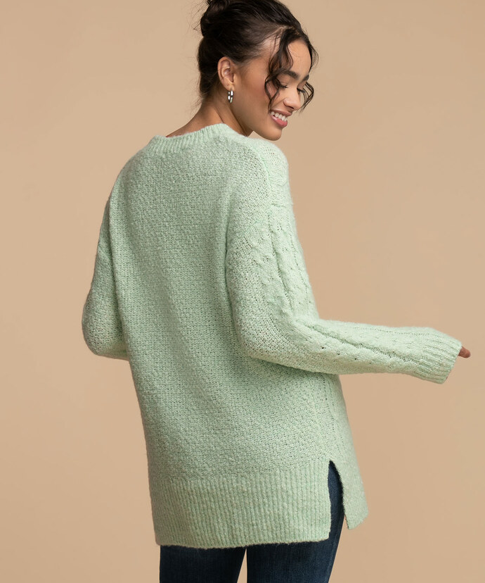 Eco-Friendly Cable Knit Tunic Sweater Image 3