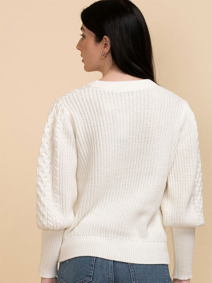 Balloon Sleeve Cable Sweater | Rickis