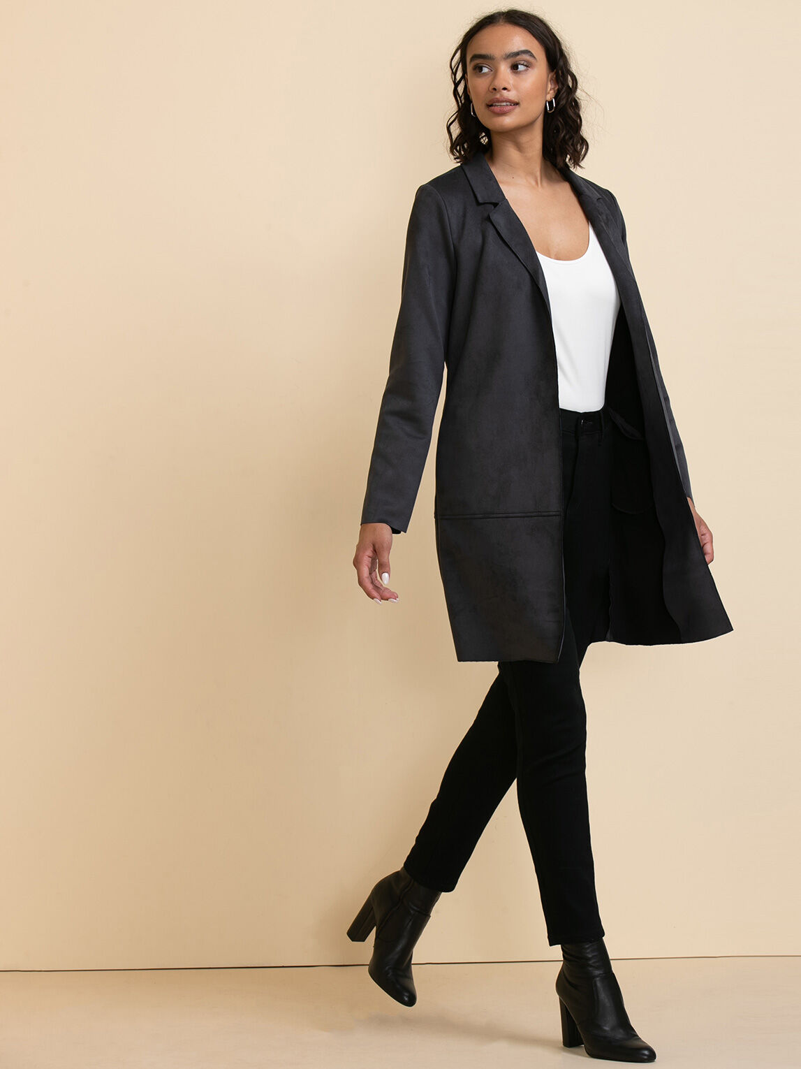 Suedette longline jacket online
