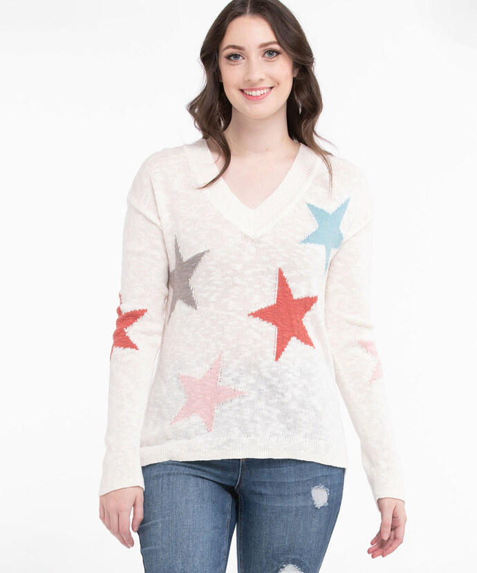 Starry V-Neck Sweater Image 1