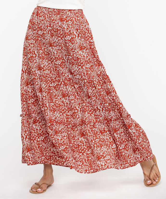 Smocked Waist Tiered Skirt Image 1