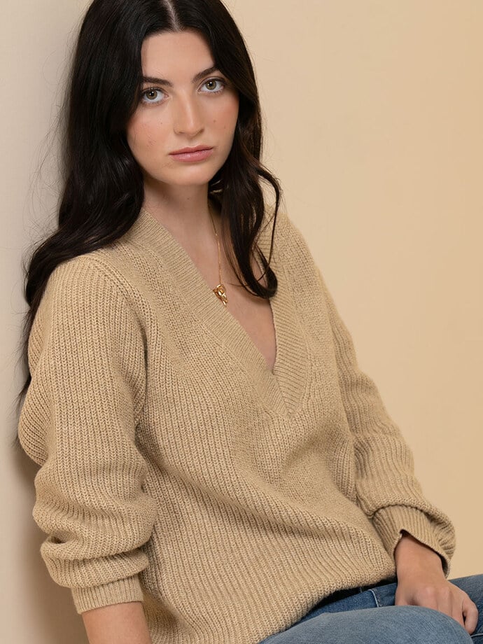 Long Sleeve V-Neck Sweater Image 1