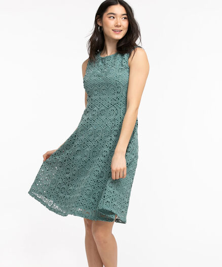 Lace Fit & Flare Dress, Arctic Lace Fit & Flare Dress, Arctic