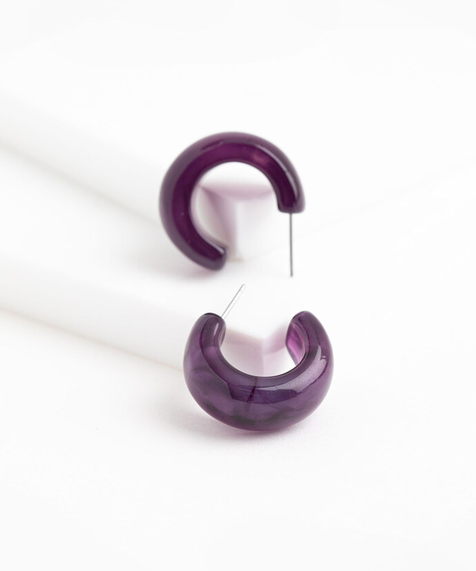Purple Jelly Hoop Earring