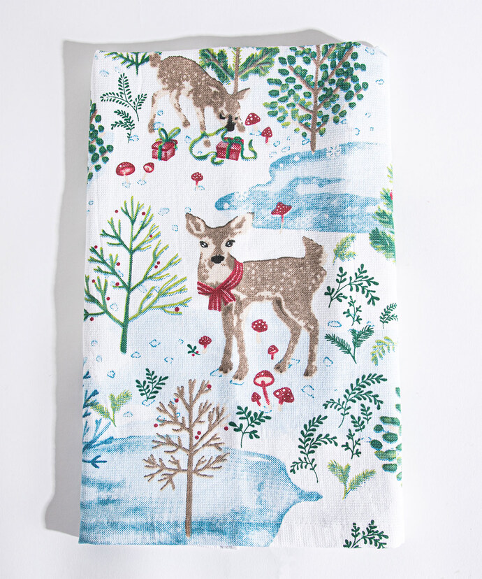 Festive Winter Deer Kitchen Towel Image 2