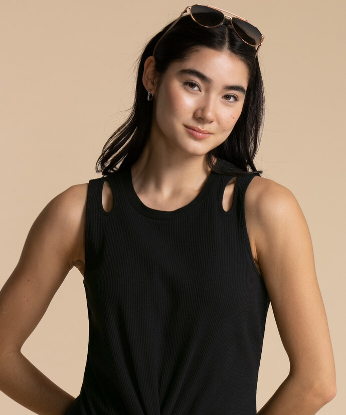 Twist Front Top with Shoulder Cut-Outs Image 2