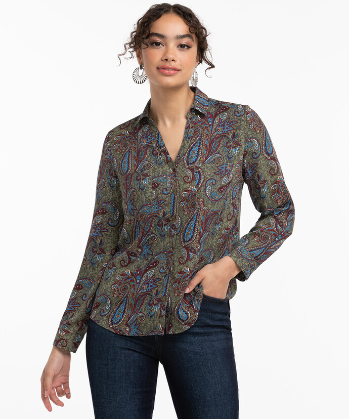 Patterned Collared Shirt Image 2
