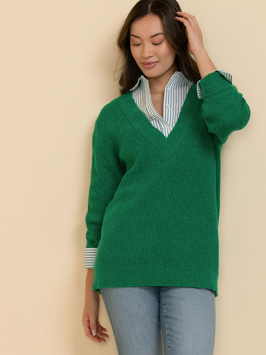 Long sleeve new arrivals green sweater