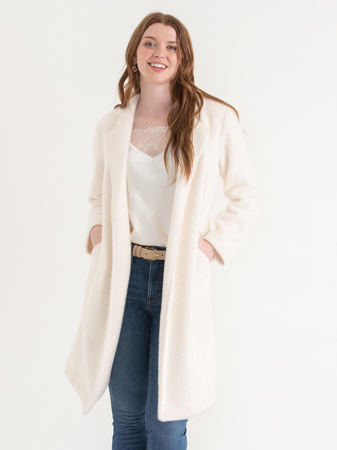 Longline open front jacket deals