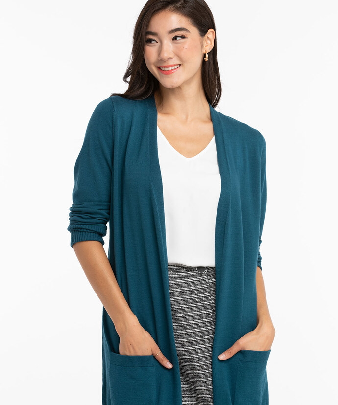 Eco-Friendly Ribbed Duster Cardigan Image 4