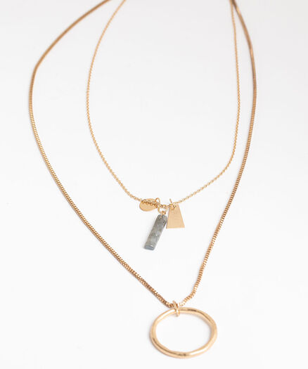 Layered Charm & Pendant Necklace, Gold
