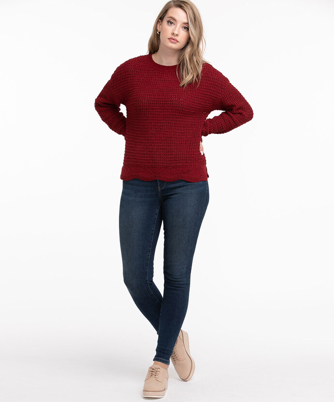 Waffle Stitch Pullover Sweater Image 5