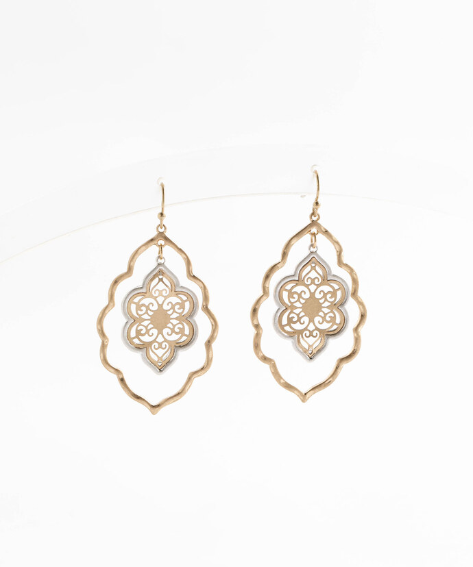 Floral Wire Design Drop Earrings Image 1
