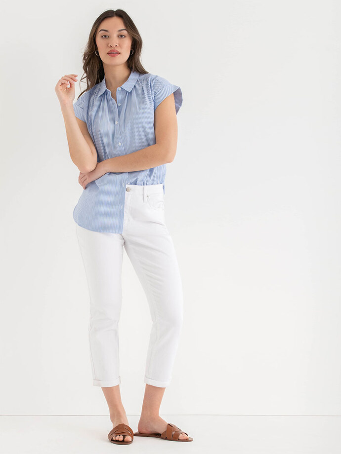 Relaxed Fit Button Up Blouse Image 2