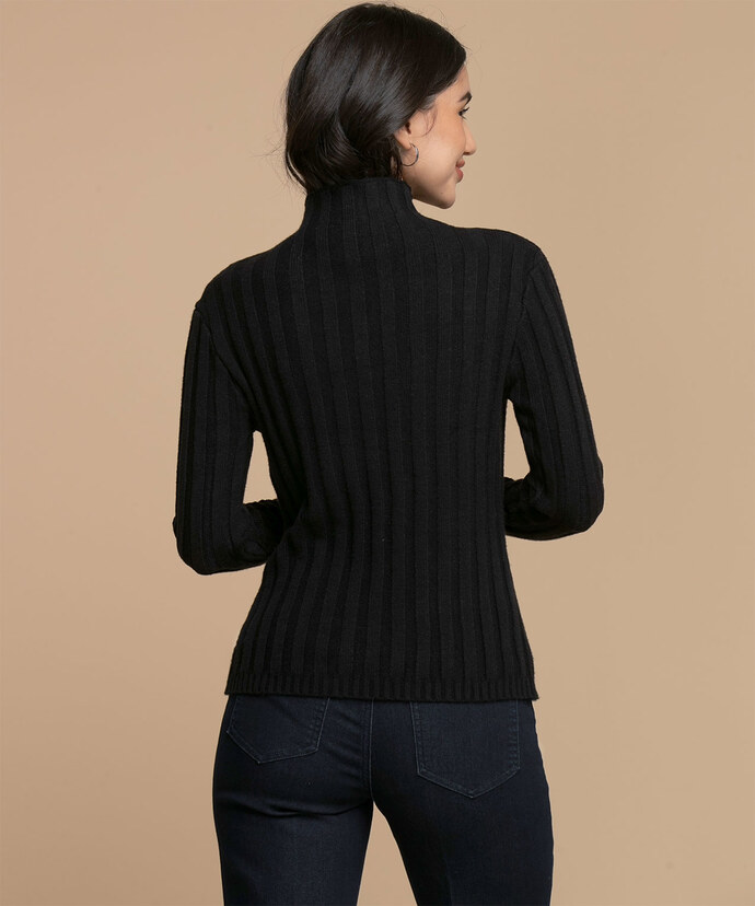 Femme By Design Ribbed Mock Neck Sweater Image 4