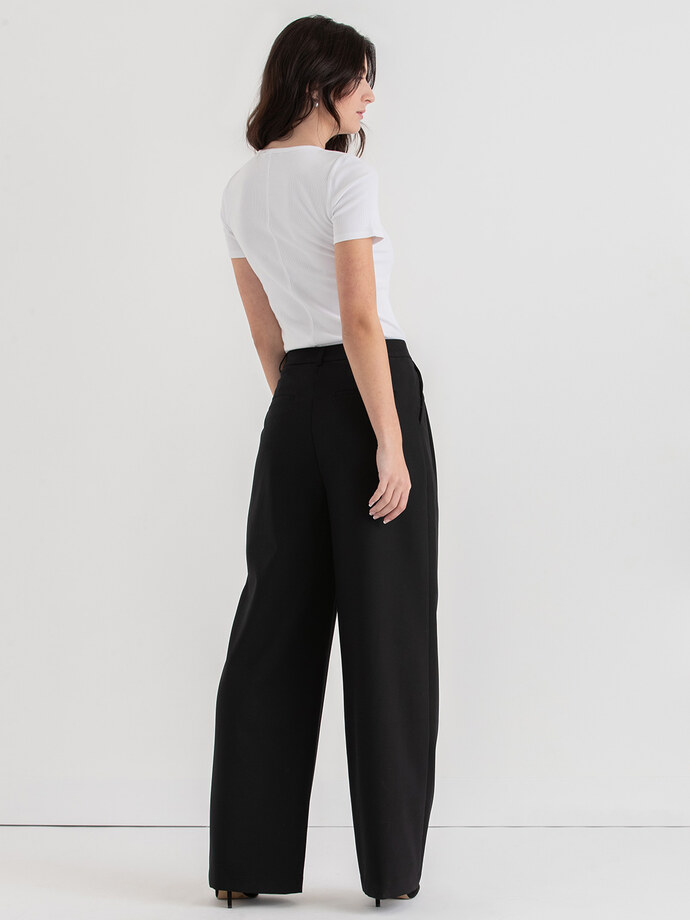 Maxwell Wide Leg Pleated Pant in Luxe Tailored Image 6
