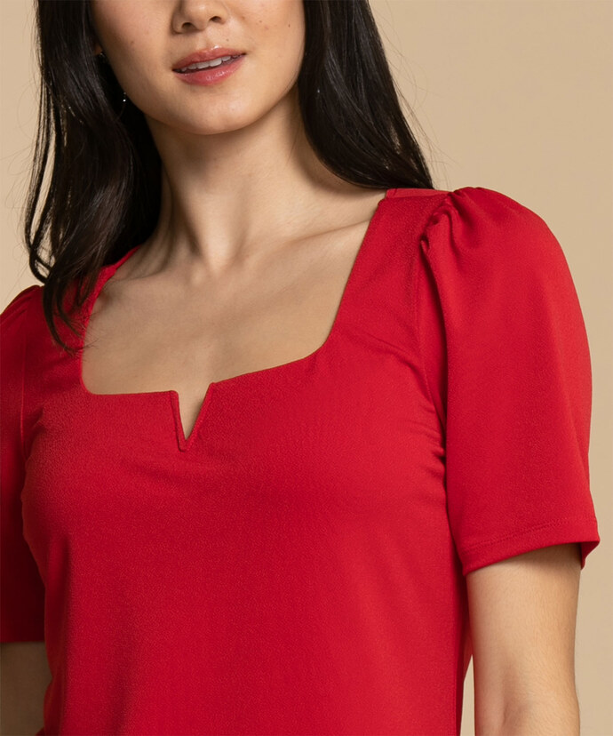 Puff Sleeve Square Neck Top Image 3