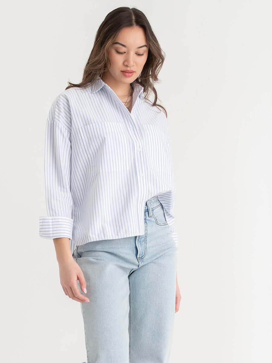 Oversized Boxy Button Up Collared Shirt