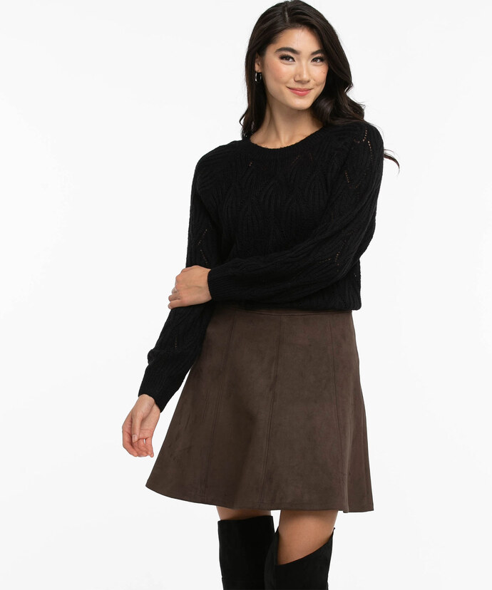 Pointelle Boat Neck Sweater Image 1
