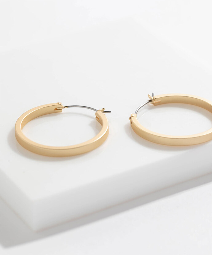 Matte Gold Mid-Size Hoops Image 3
