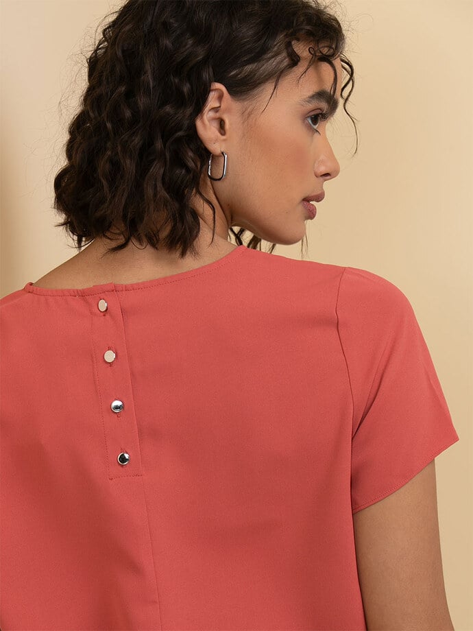Lydia Short Sleeve Button-Back Blouse Image 2