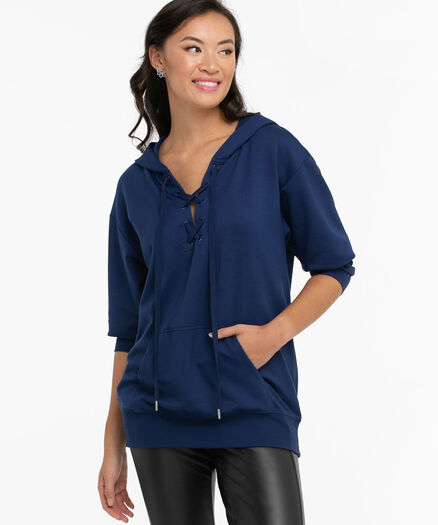 Lace-Up Hoodie, Blueprint