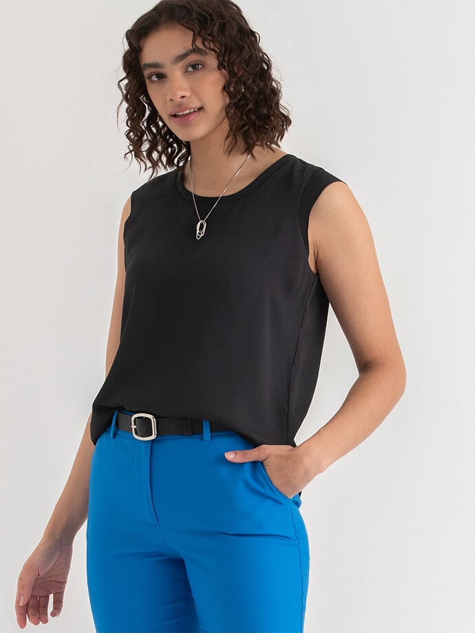 2-Layer Cap Sleeve Blouse Image 1