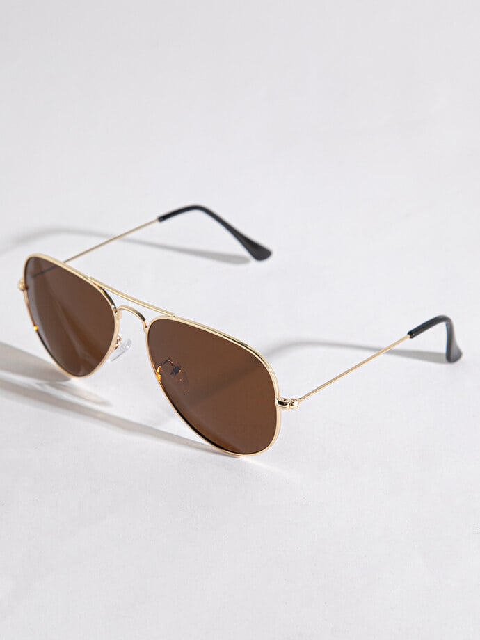 Aviator Frame Sunglasses with Case Image 2