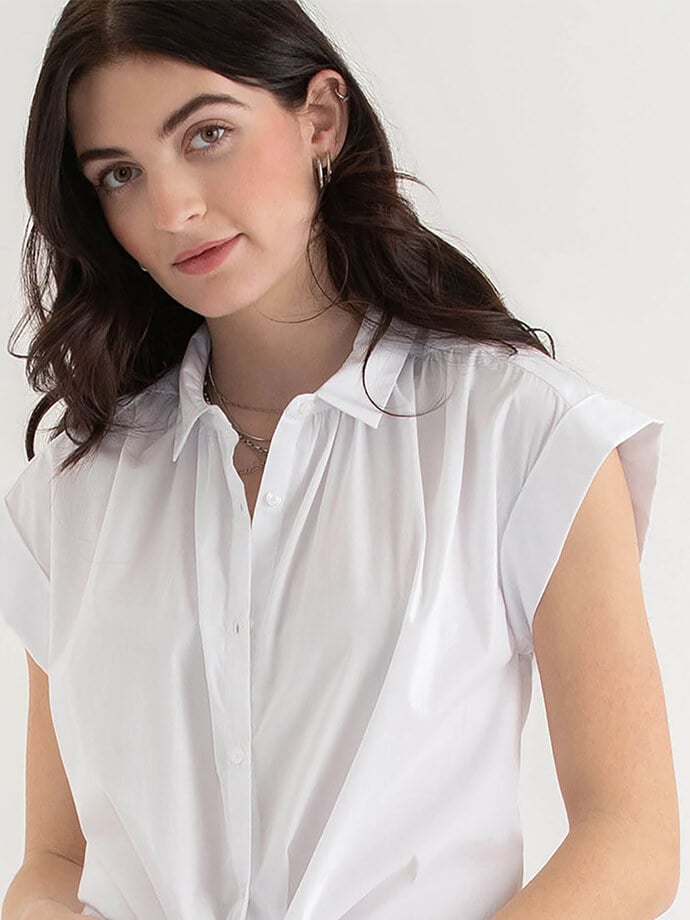 Relaxed Fit Button Up Blouse Image 2
