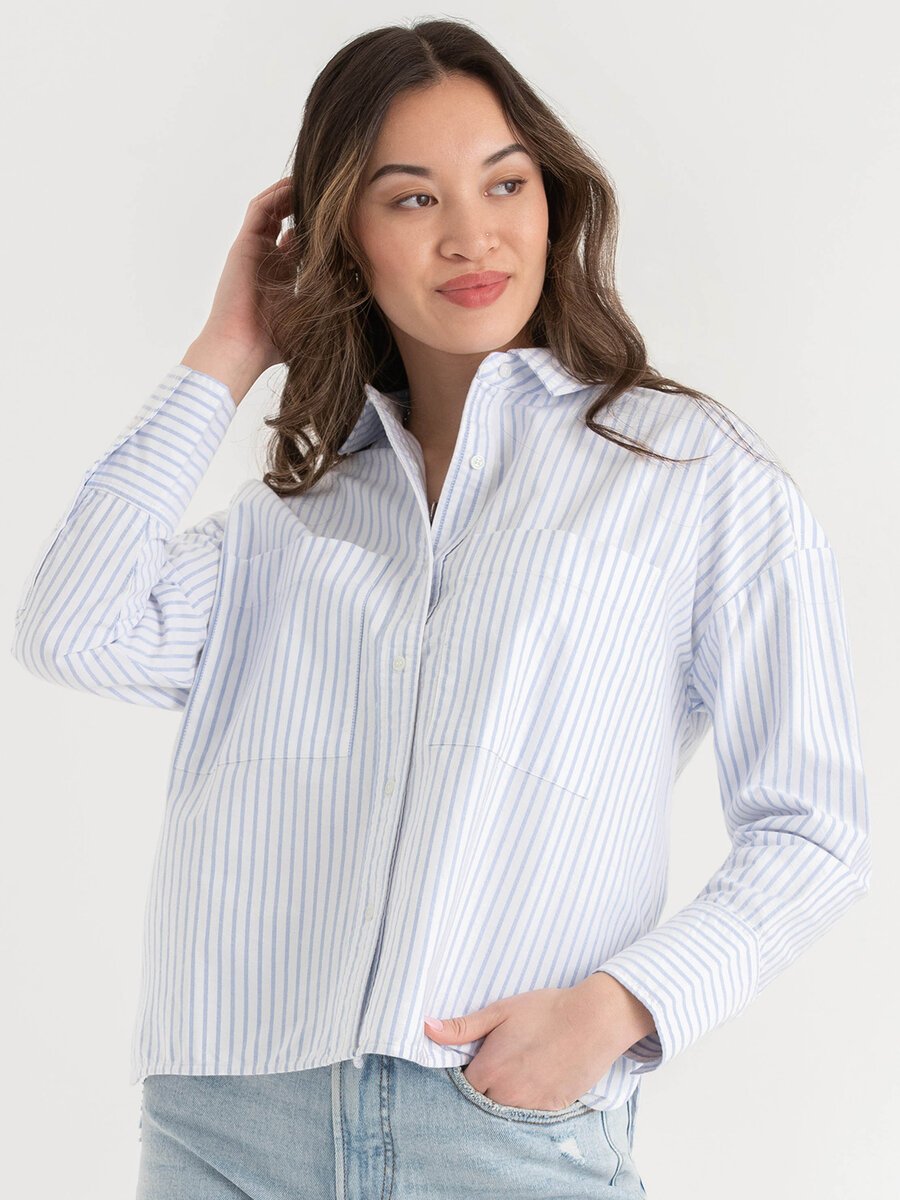 Oversized Boxy Button Up Collared Shirt