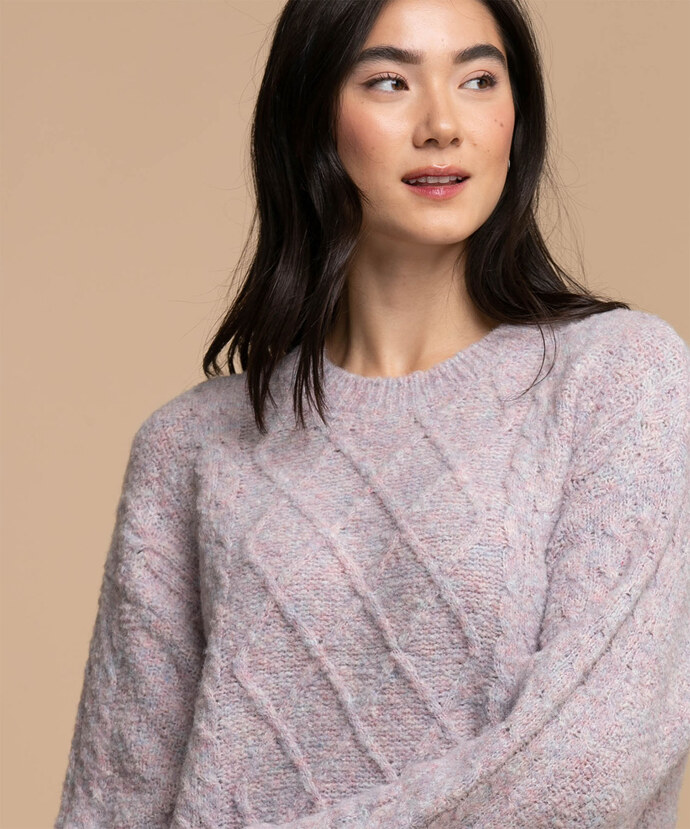 Eco-Friendly Cable Knit Tunic Sweater Image 2
