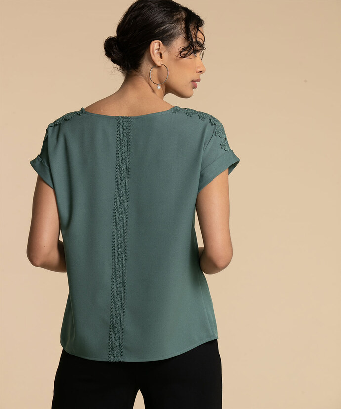 Blouse with Crochet Shoulder and Back Trim Image 5