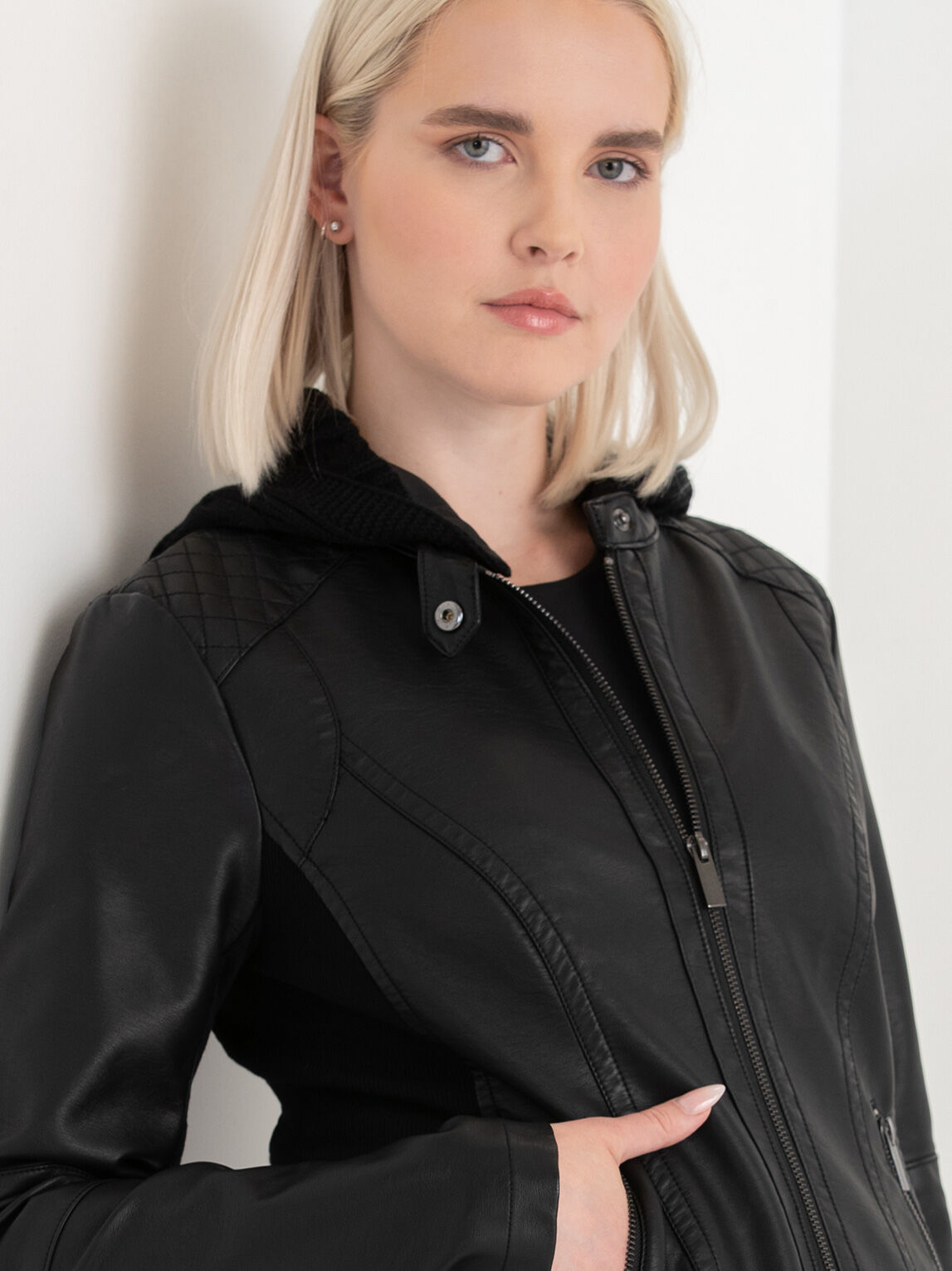 Leather sweatshirt jacket new arrivals