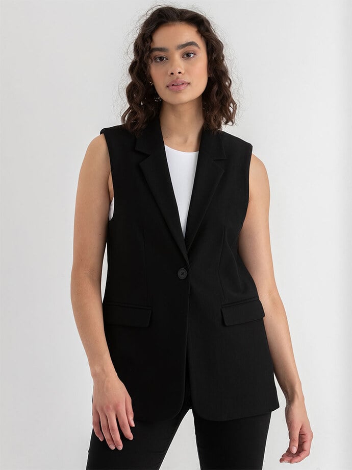Long Vest in Luxe Ponte Image 5