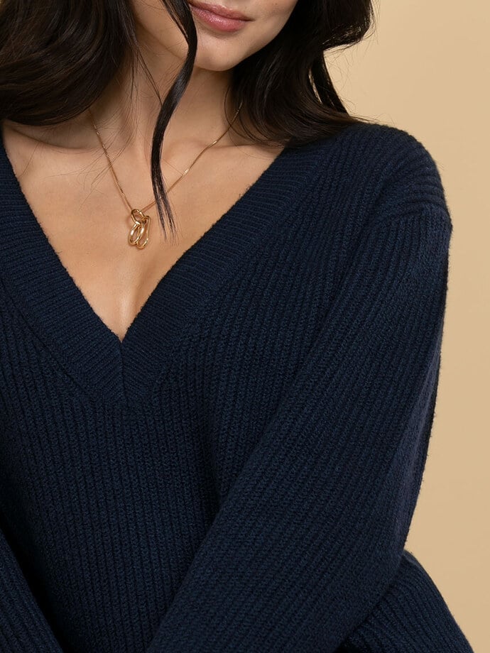 Long Sleeve V-Neck Sweater Image 6