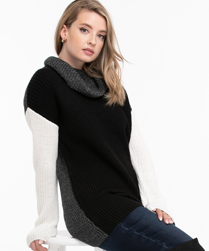 Colourblock Cowl Neck Sweater Image 1
