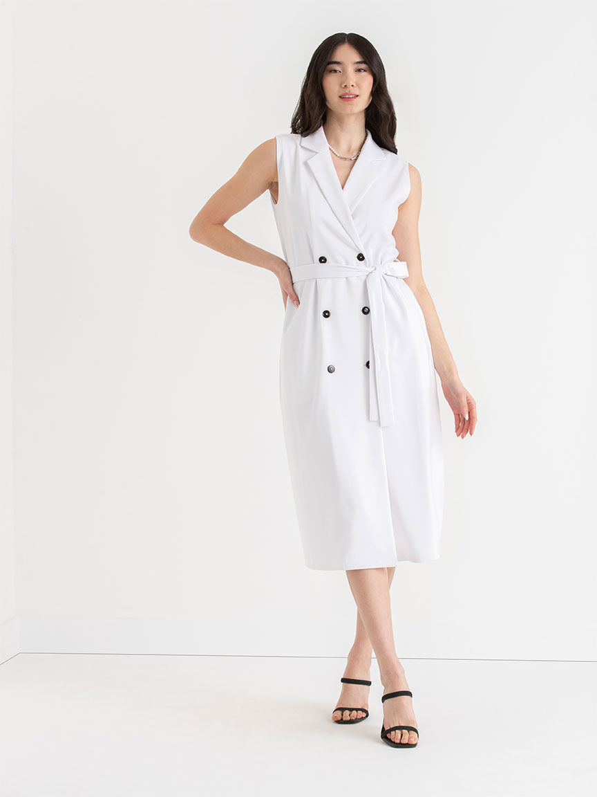 White sleeveless blazer dress on sale