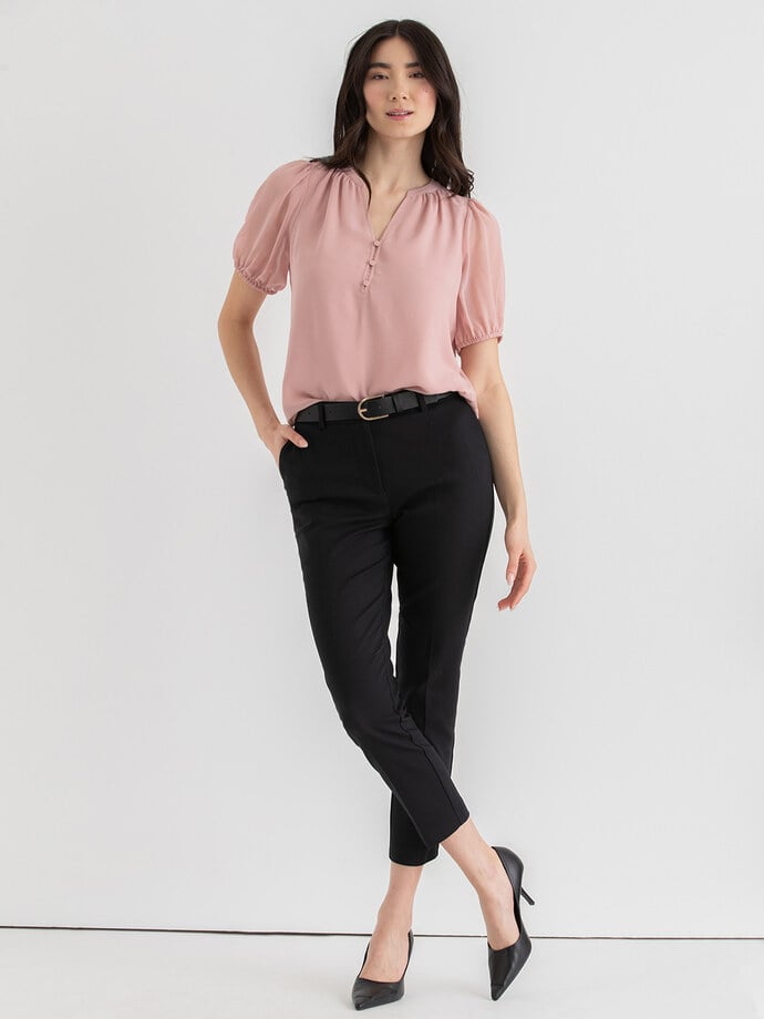 Short Sleeve Blouse with Buttons Image 1