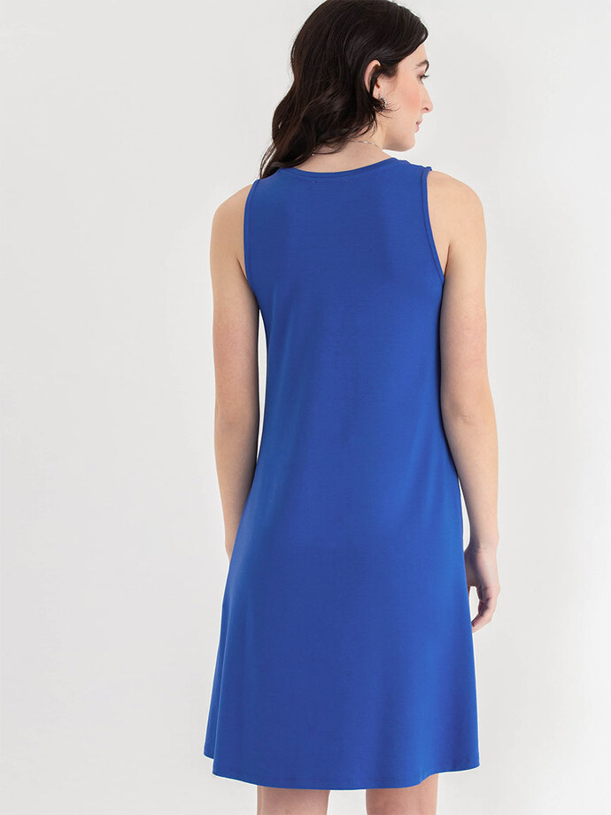Sleeveless A-Line Dress with Pockets Image 4