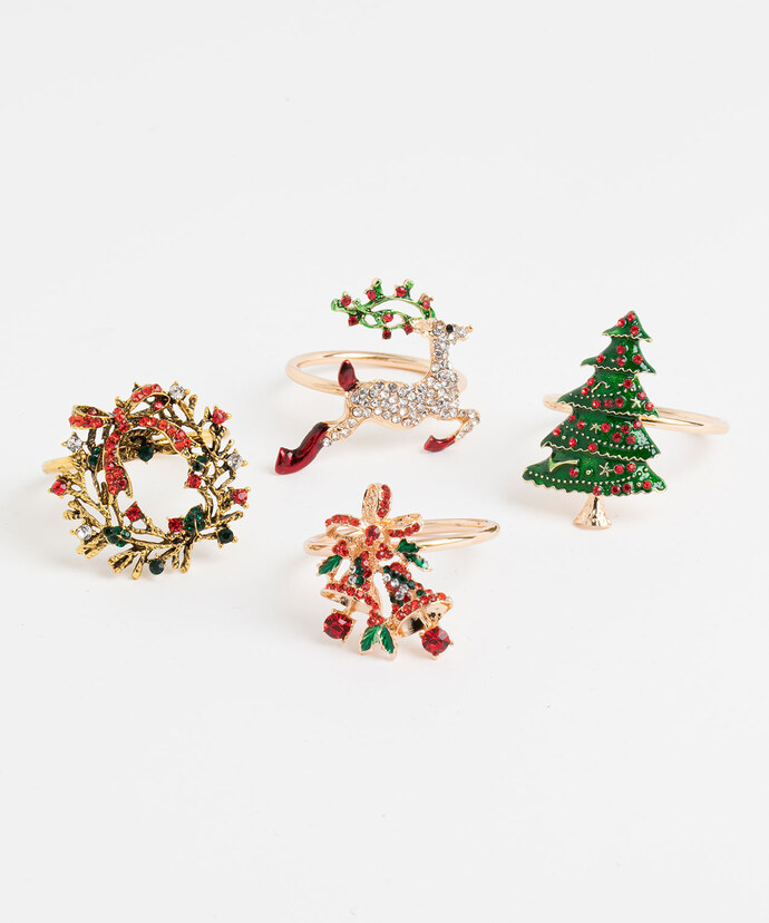Christmas Napkin Ring 4-Pack Image 1