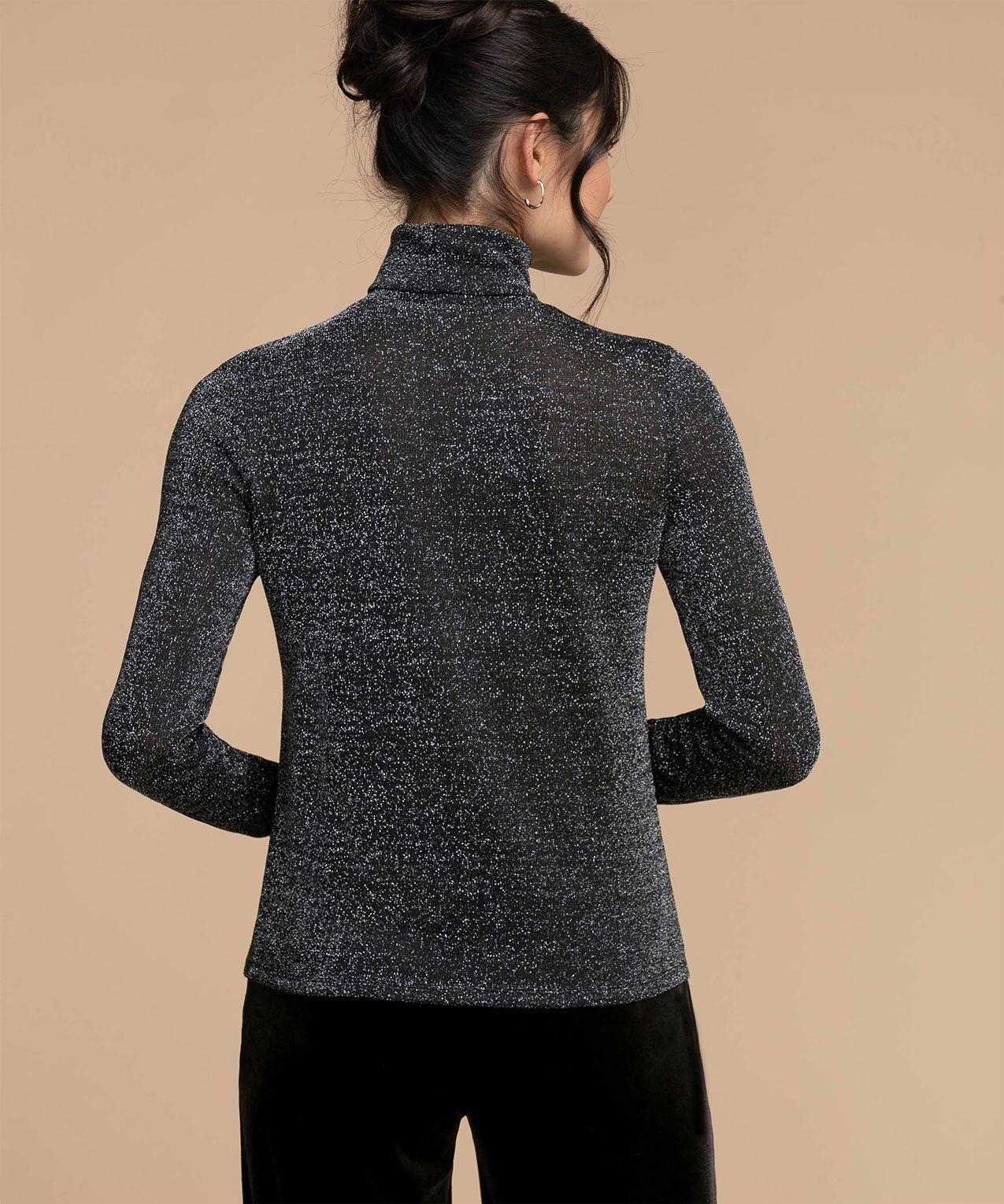 Sparkly black turtleneck deals