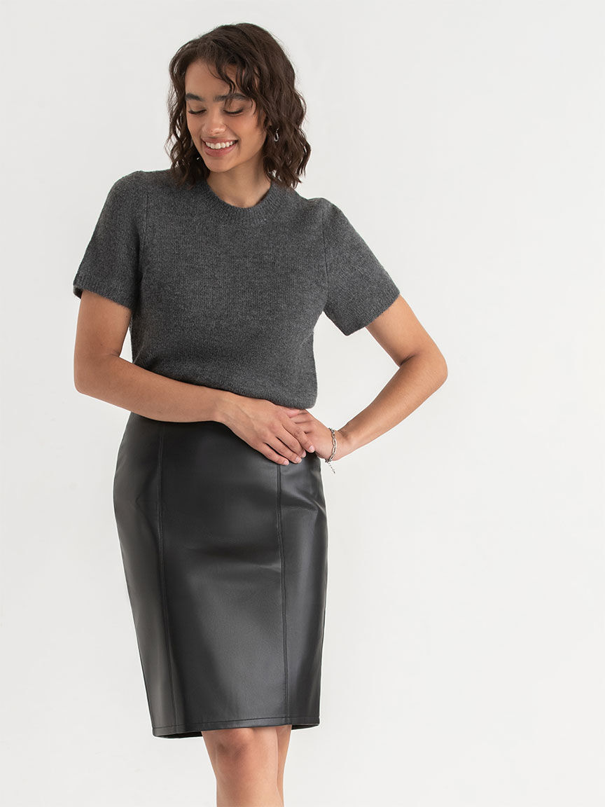Faux Leather Pencil Skirt Rickis