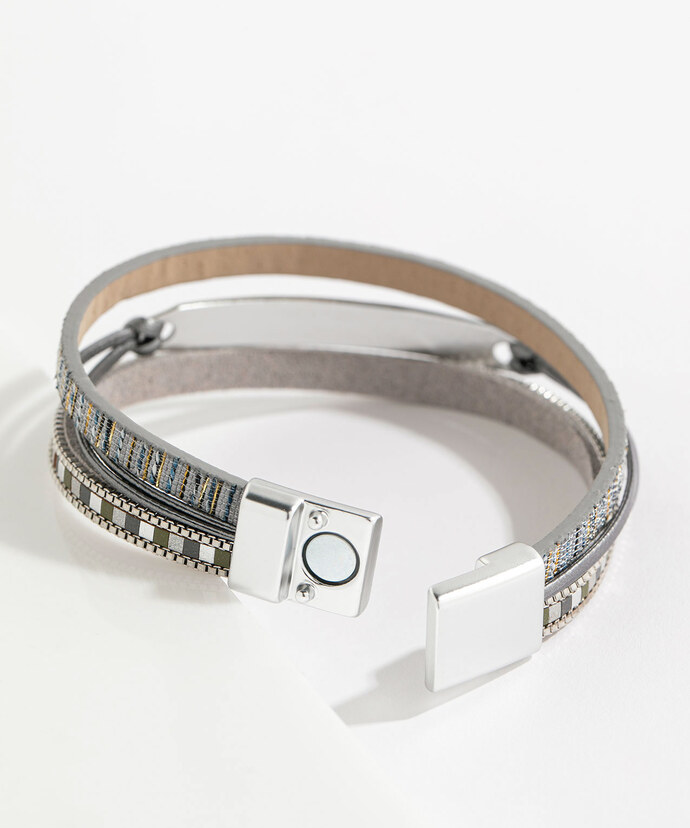 Metal Accent Snap Bracelet Image 3